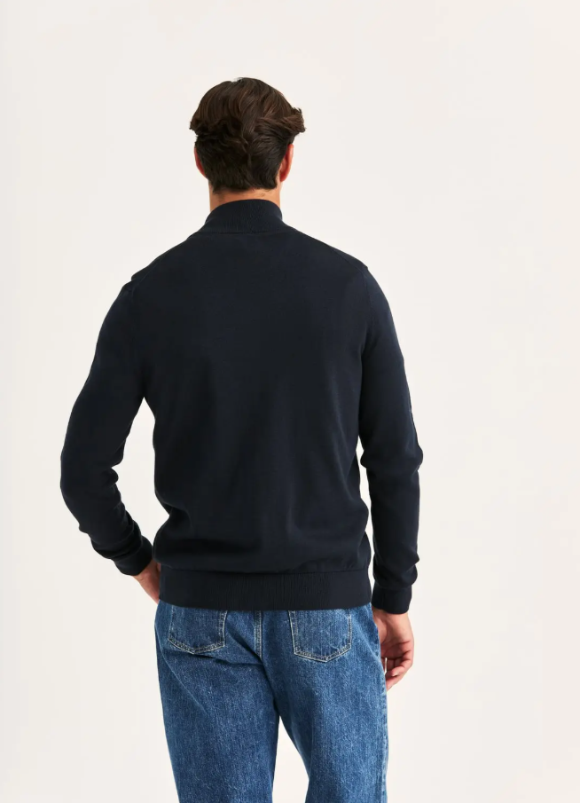Riley Zip Cardigan Old Blue