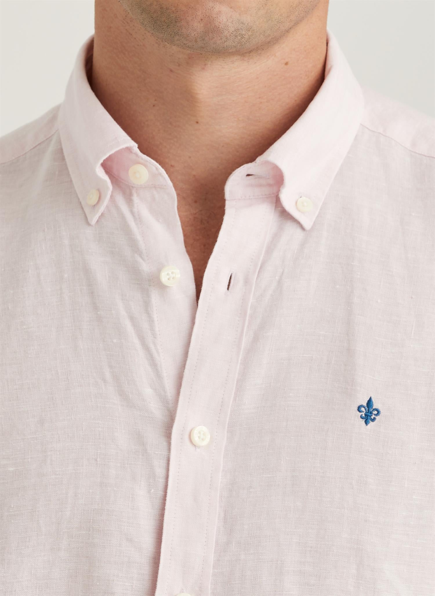 Douglas Linen Shirt Classic Fit Light Pink