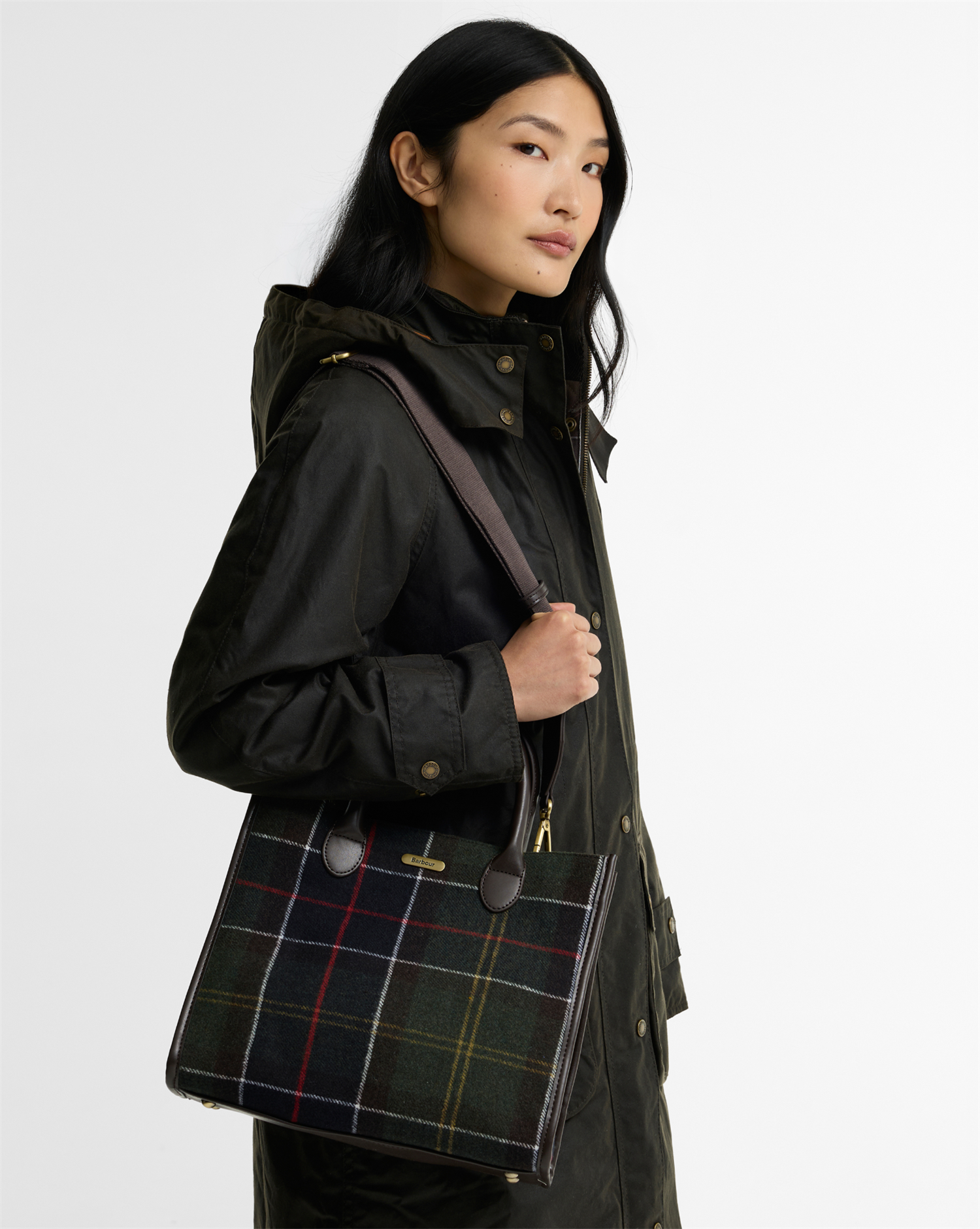 Barrhill Tartan Tote Bag Olive