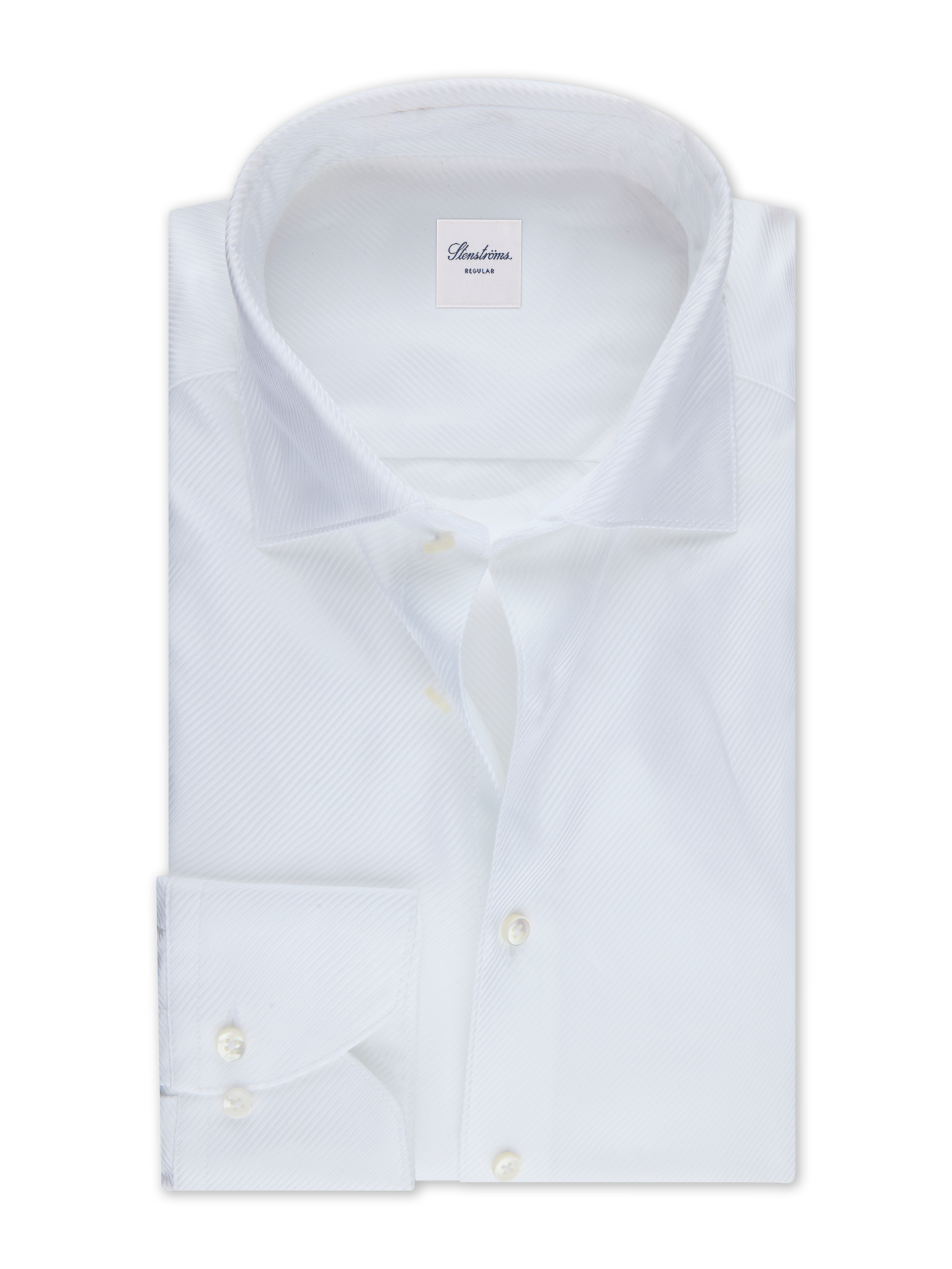 White Striped Twill Slimline Shirt