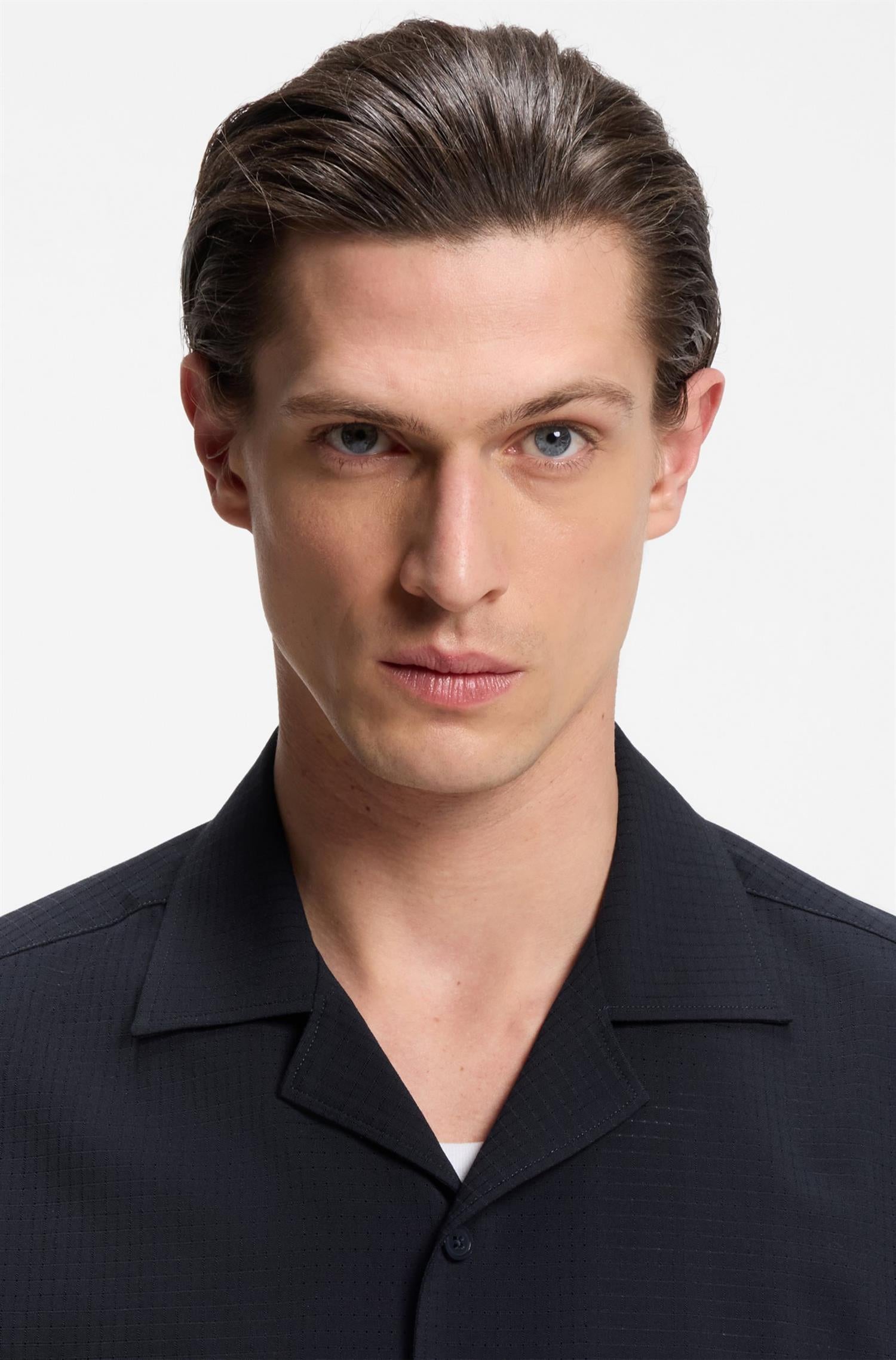 P-Lars Relaxed-fit shirt in wool-blend mesh