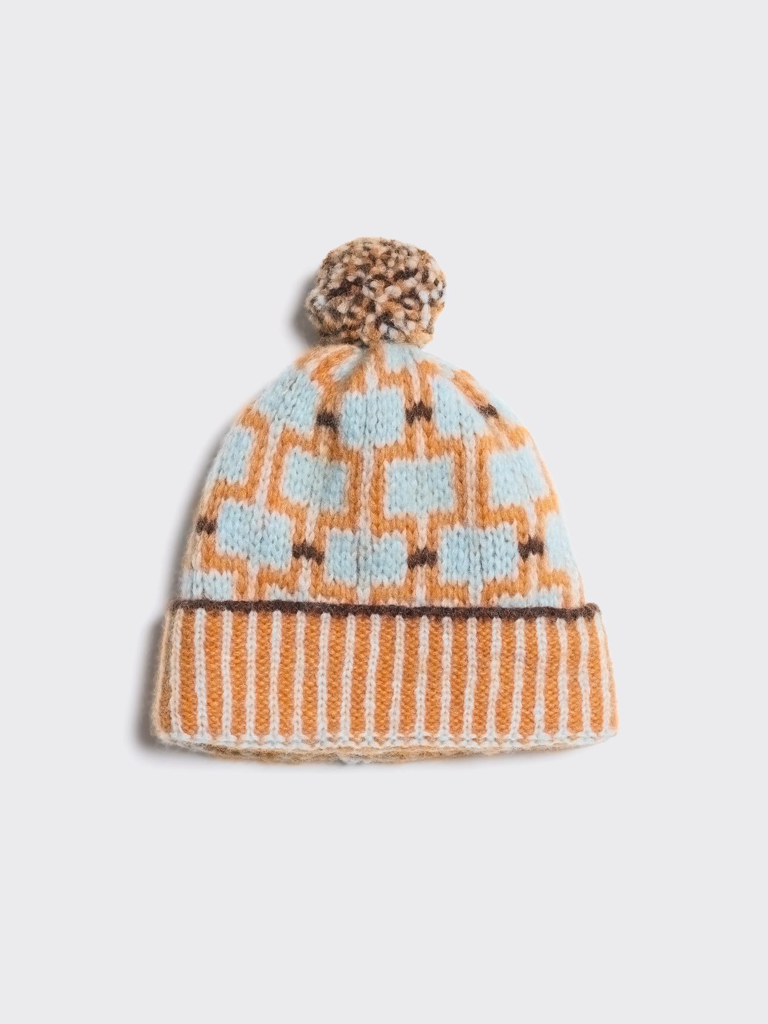 Norwegian Wool Beanie Blue Mix