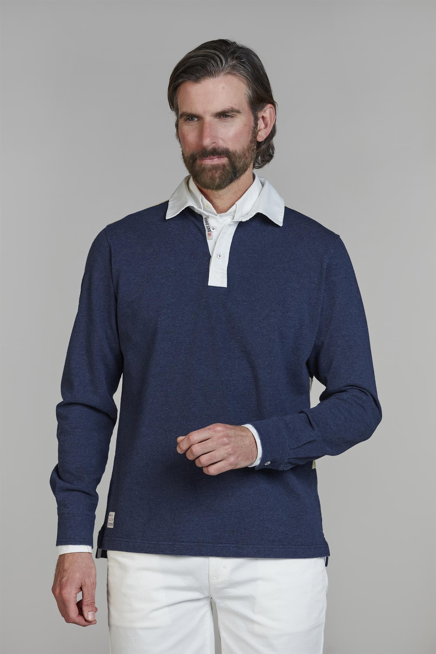 Stripe Back Rugger Navy