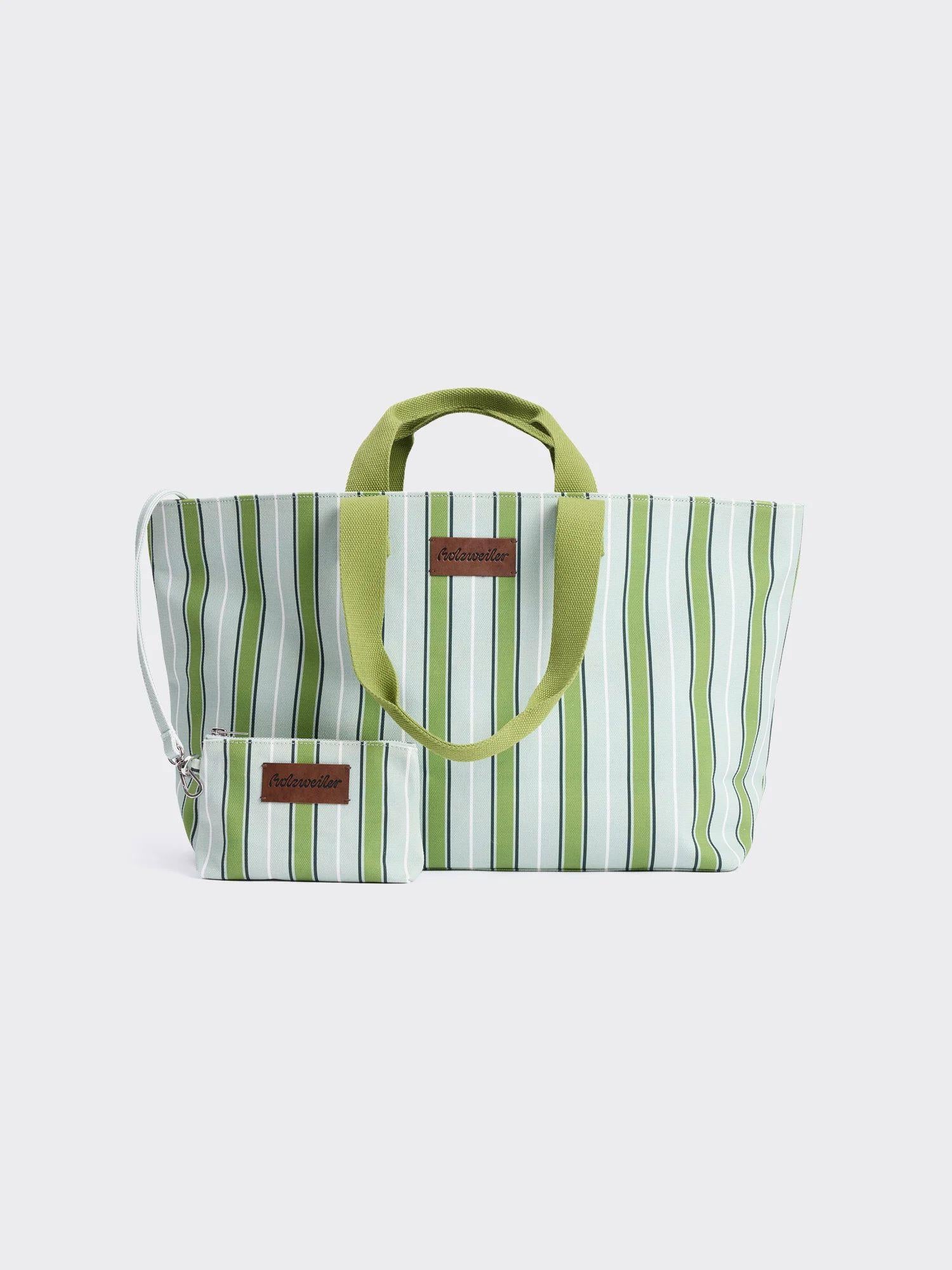 Bang Stripe Tote Bag Green Stripe