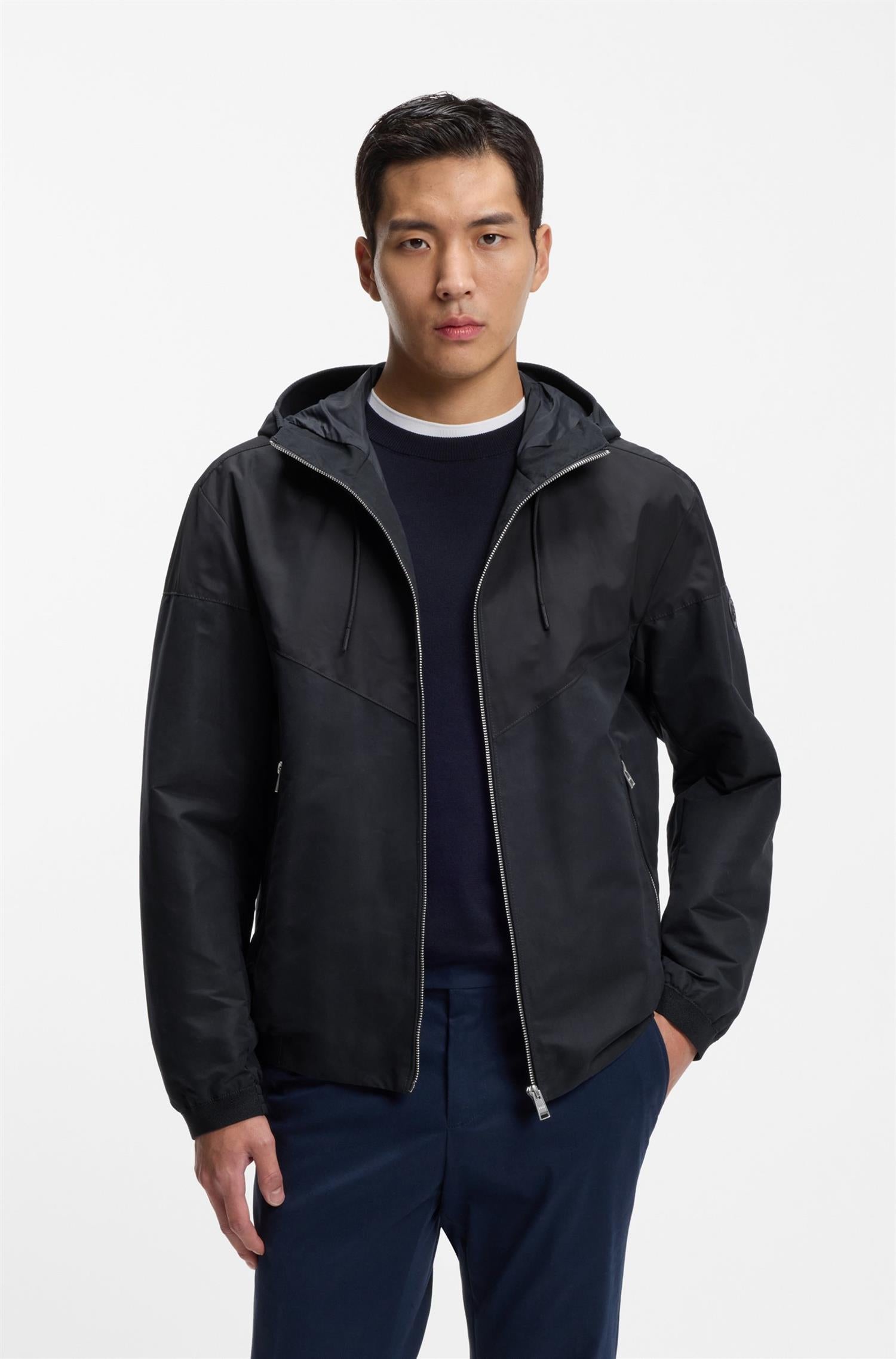 Cireno Water repellent hooded Jacket Navy
