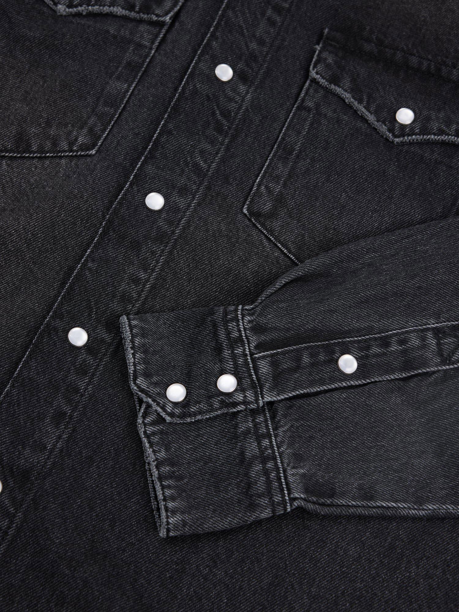 M Slim Denim Shirt Black