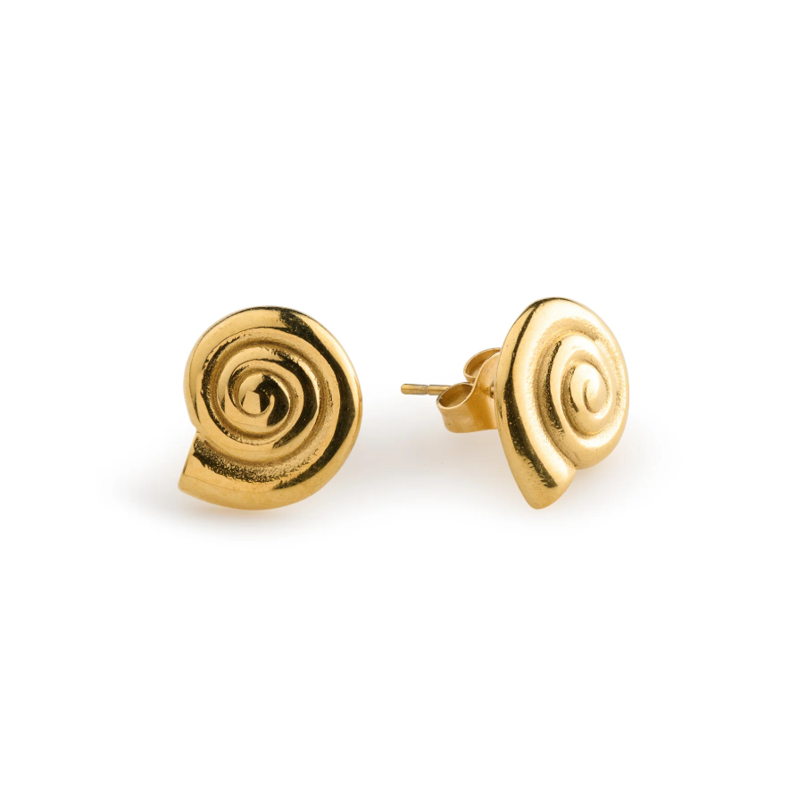Anne Shell Stud Earrings Gold Stainless Steal