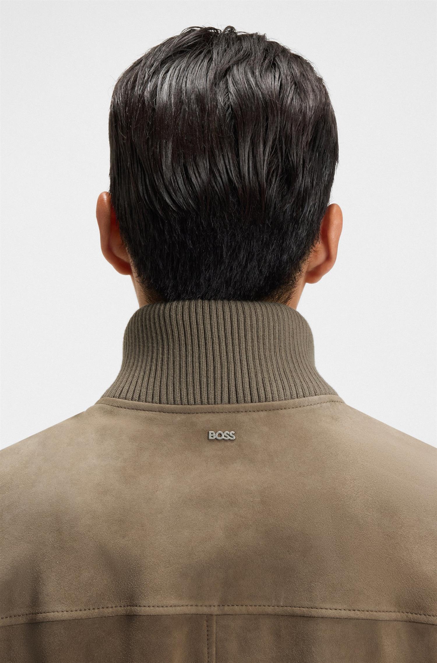 H-Maparo Suede Jacket with knitted sleeves