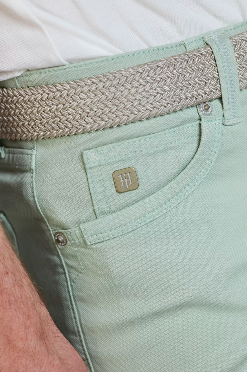5-PKT Pan Oxford Shorts Light Green
