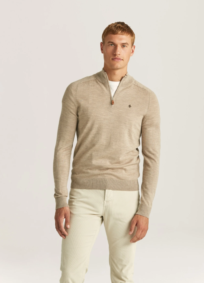 Merino John Zip Khaki
