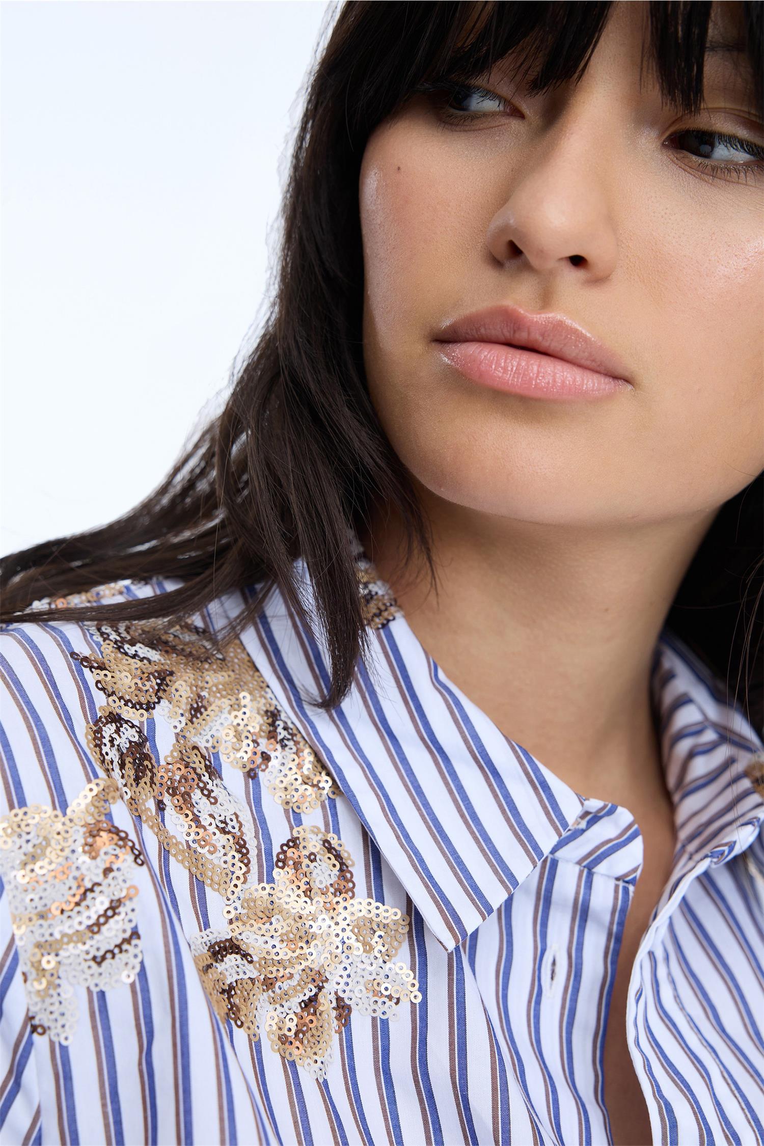 Nuriana Shirt Stripe White