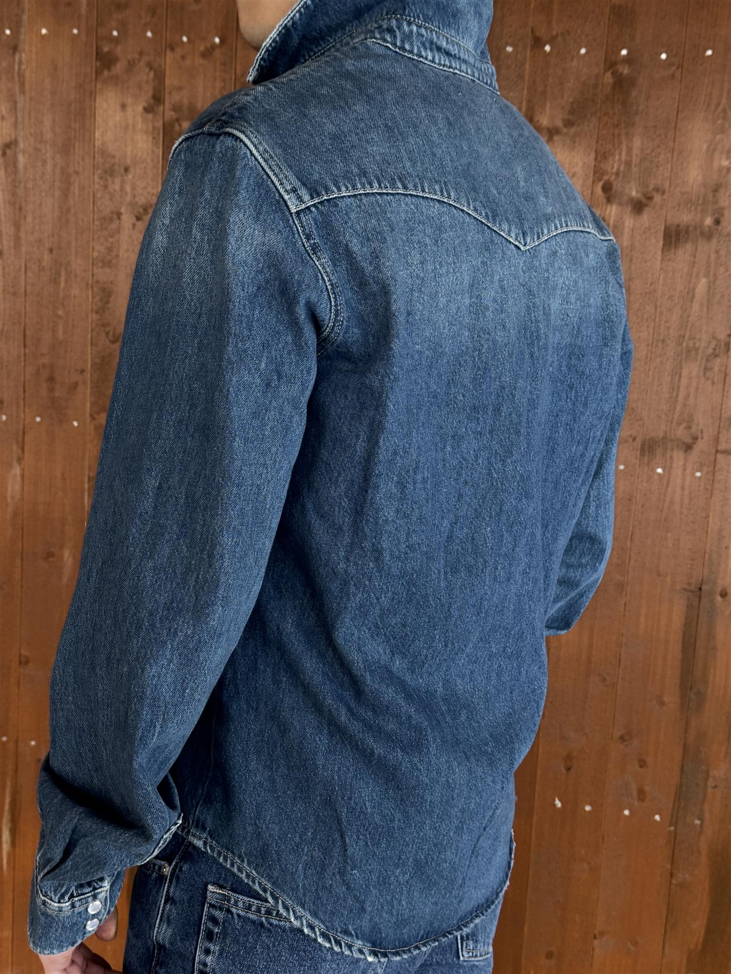 M Slim Denim Shirt Blue