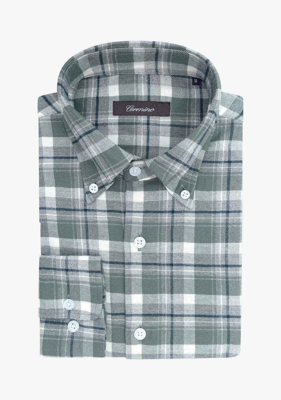 Alan Button Down Flannel Shirt Green