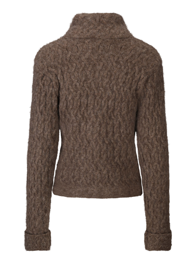 Nelly Alpaca cardigan Walnut