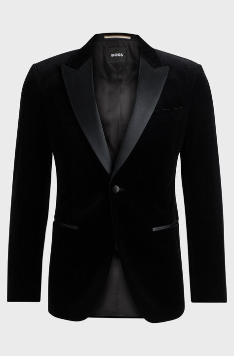 SLIM FIT TUXEDO JACKET IN PURE COTTON VELVET