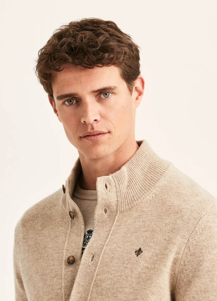 Hertford Button Cardigan Khaki