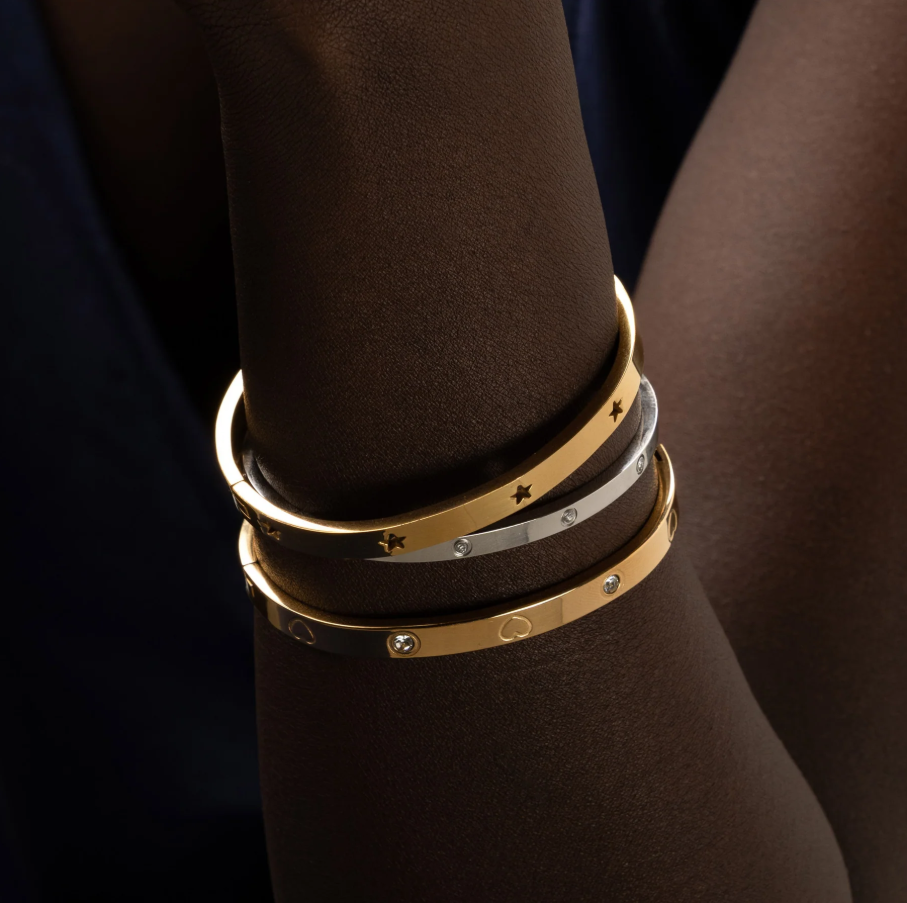 LEIA-STAR BANGLE BRACELET STAINLESS STEEL - Silver