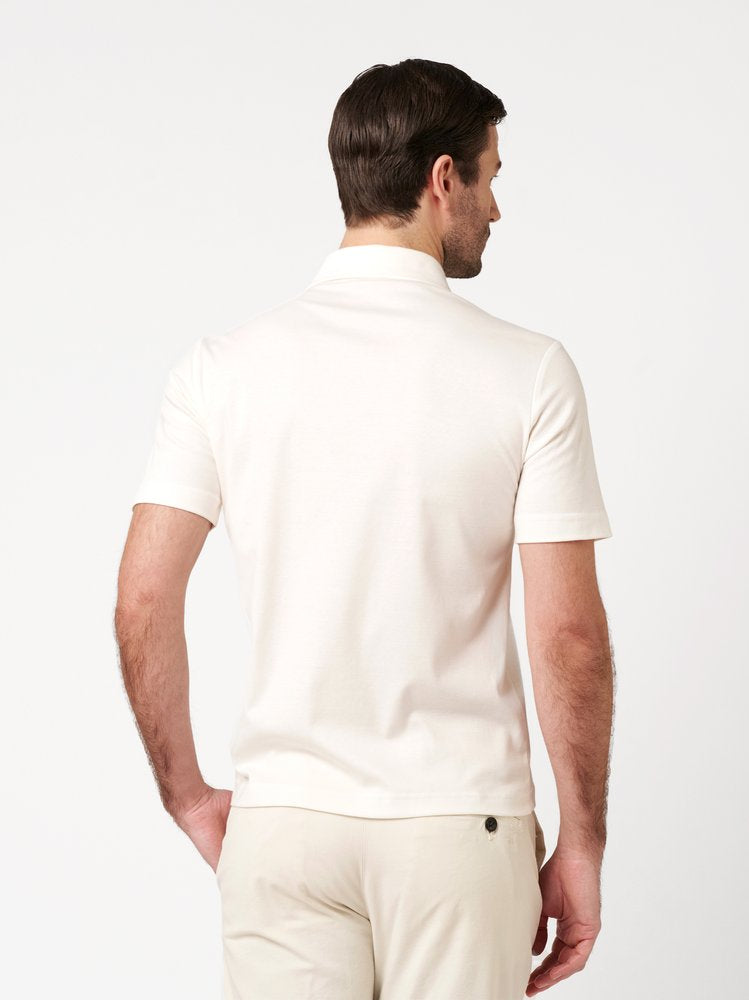 Luxury Two Ply Polo Zip Cream