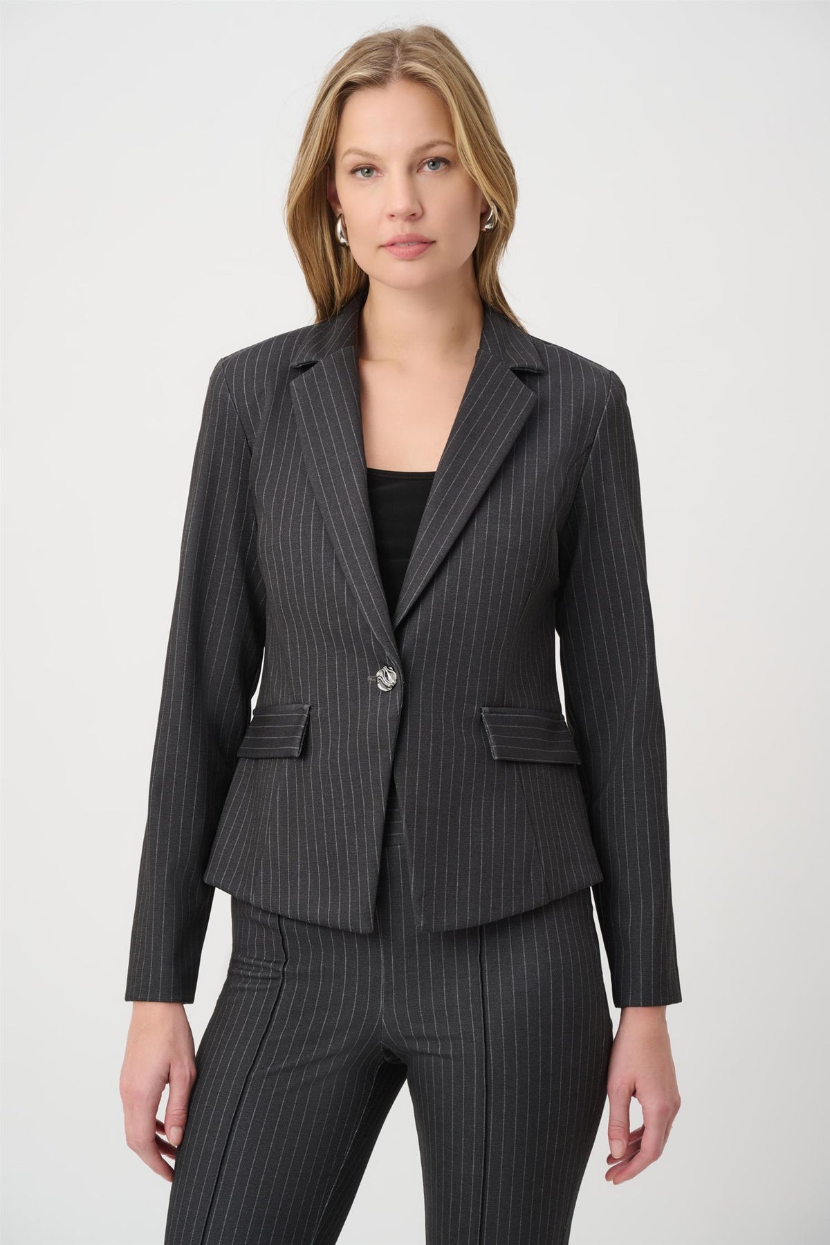Pinstripe Fitted Blazer