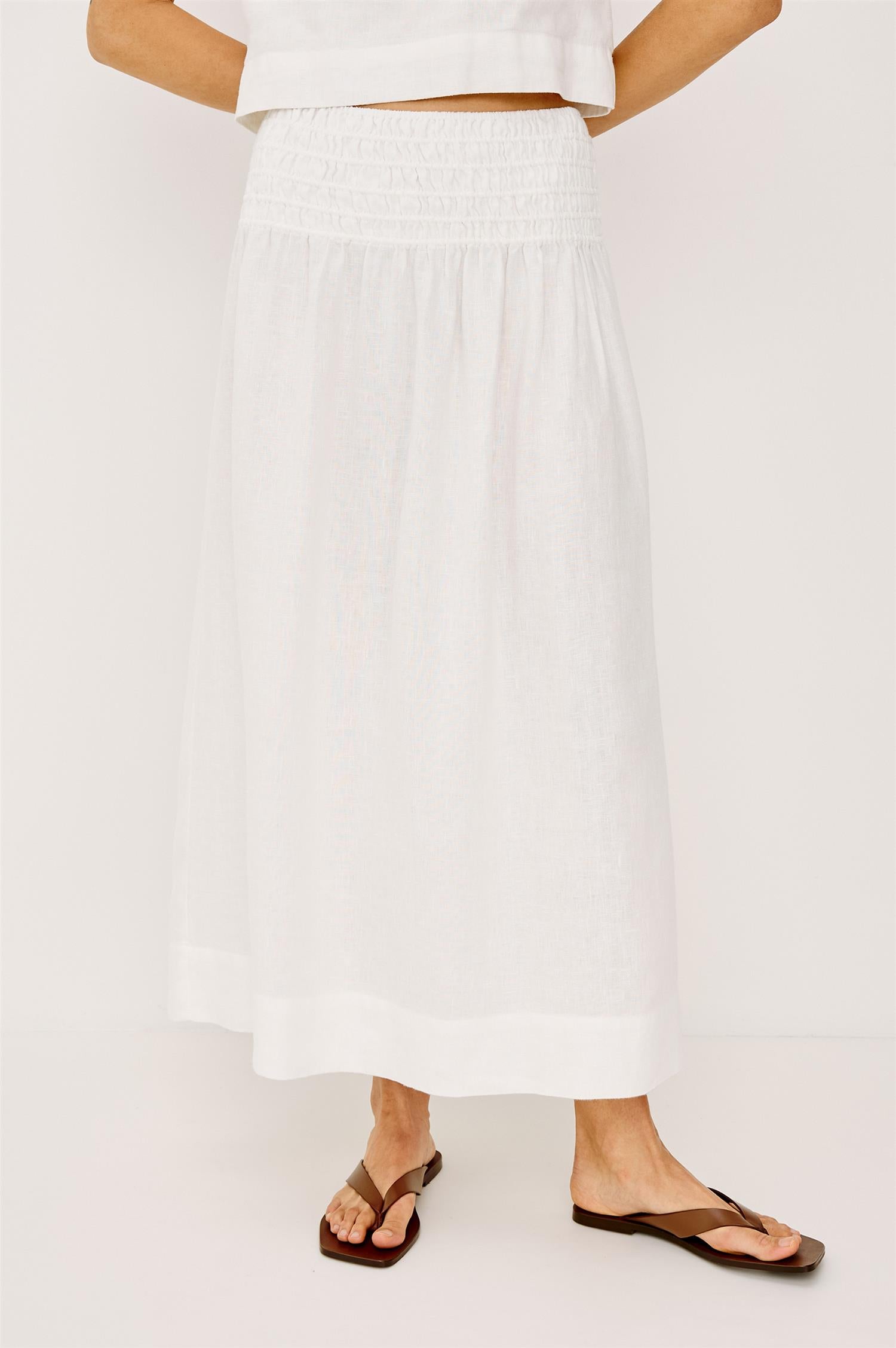 Alessa Skirt White Linen