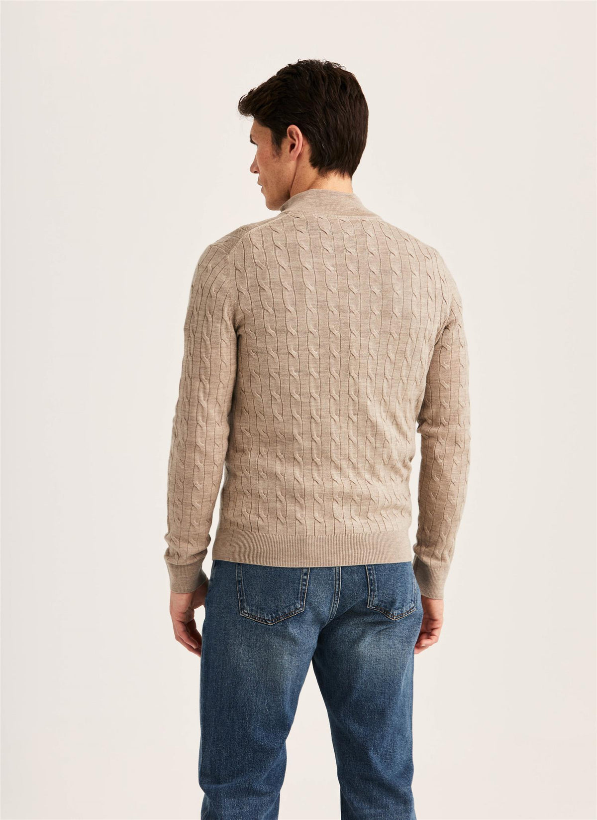 Merino Cable John Zip AW26 Khaki