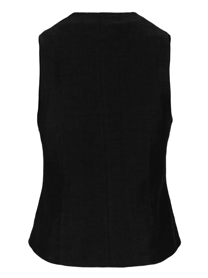 Johanne linen vest-black