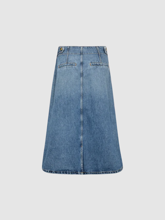 Mmleala Denim Skirt Mid Blue