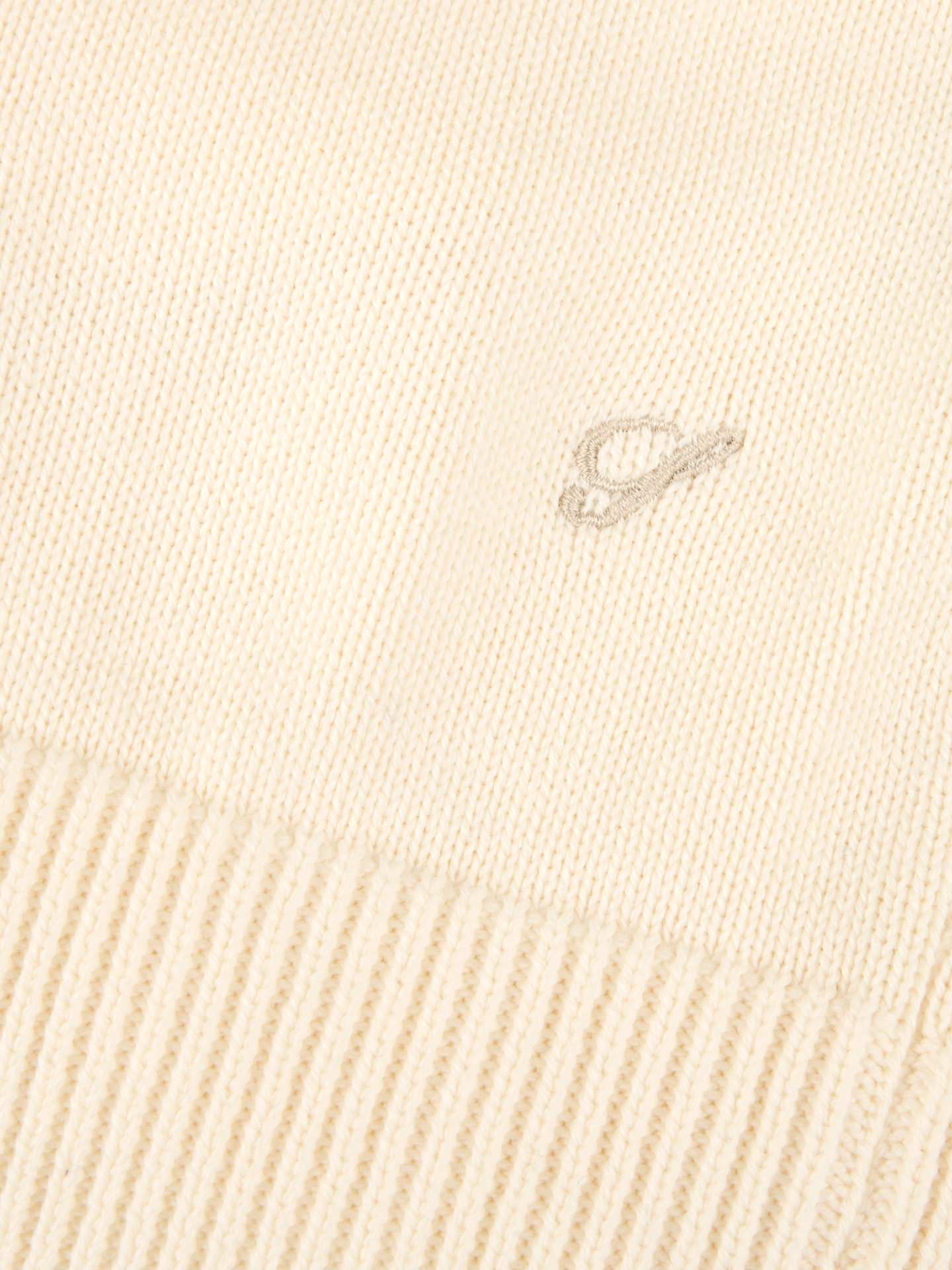 Cardigan Knitted Zip Organic Cotton Offwhite