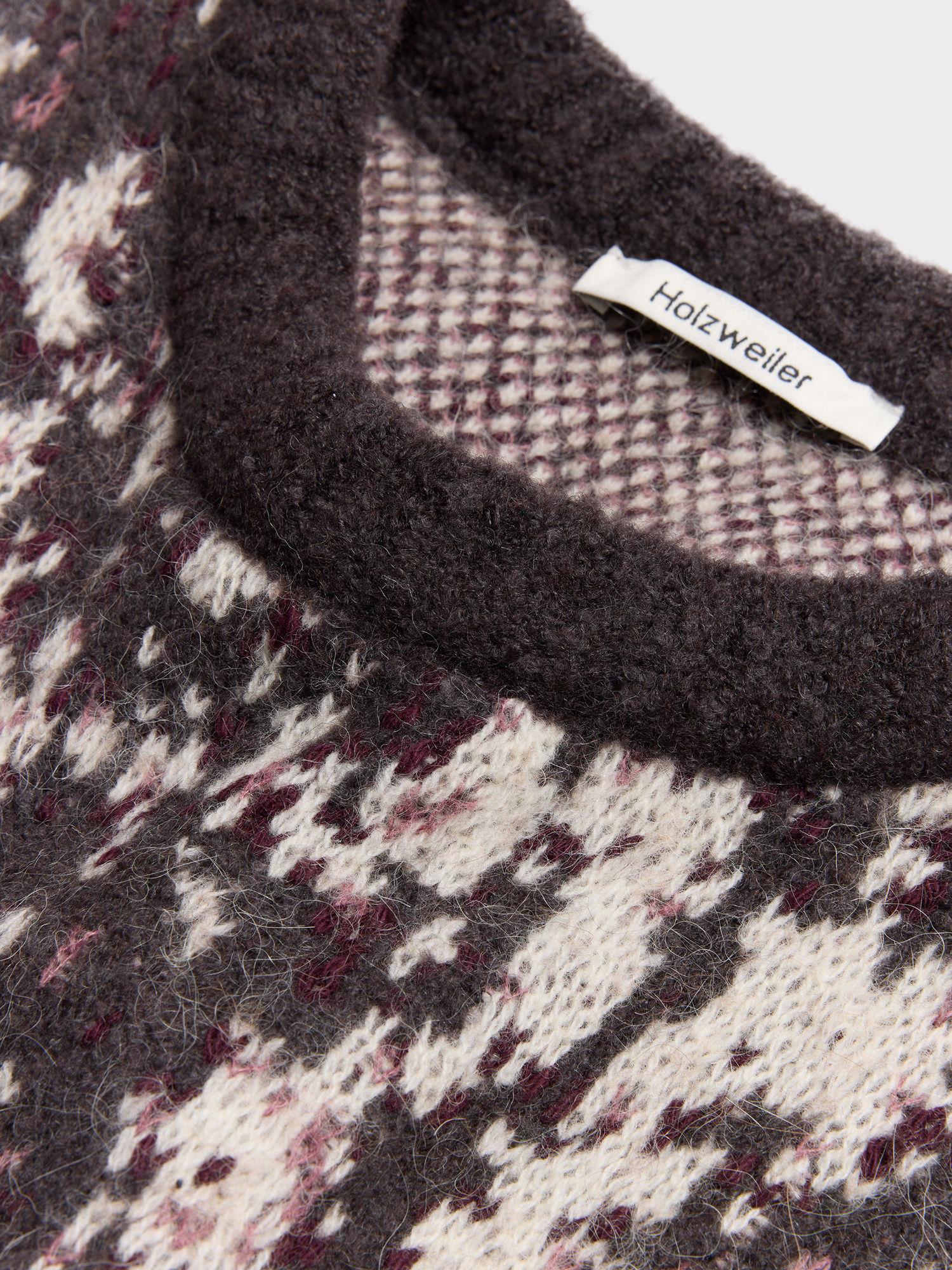 Lola Jacquard Crewneck Burgundy Mix