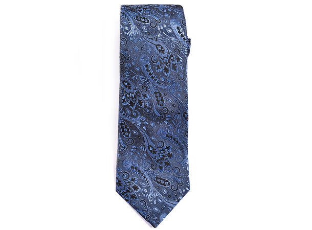 Silkeslips 7 cm blå paisley