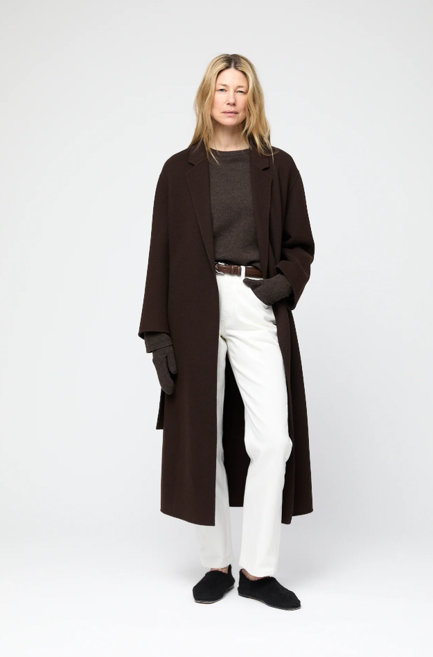 Double Wrap Coat Mole Brown