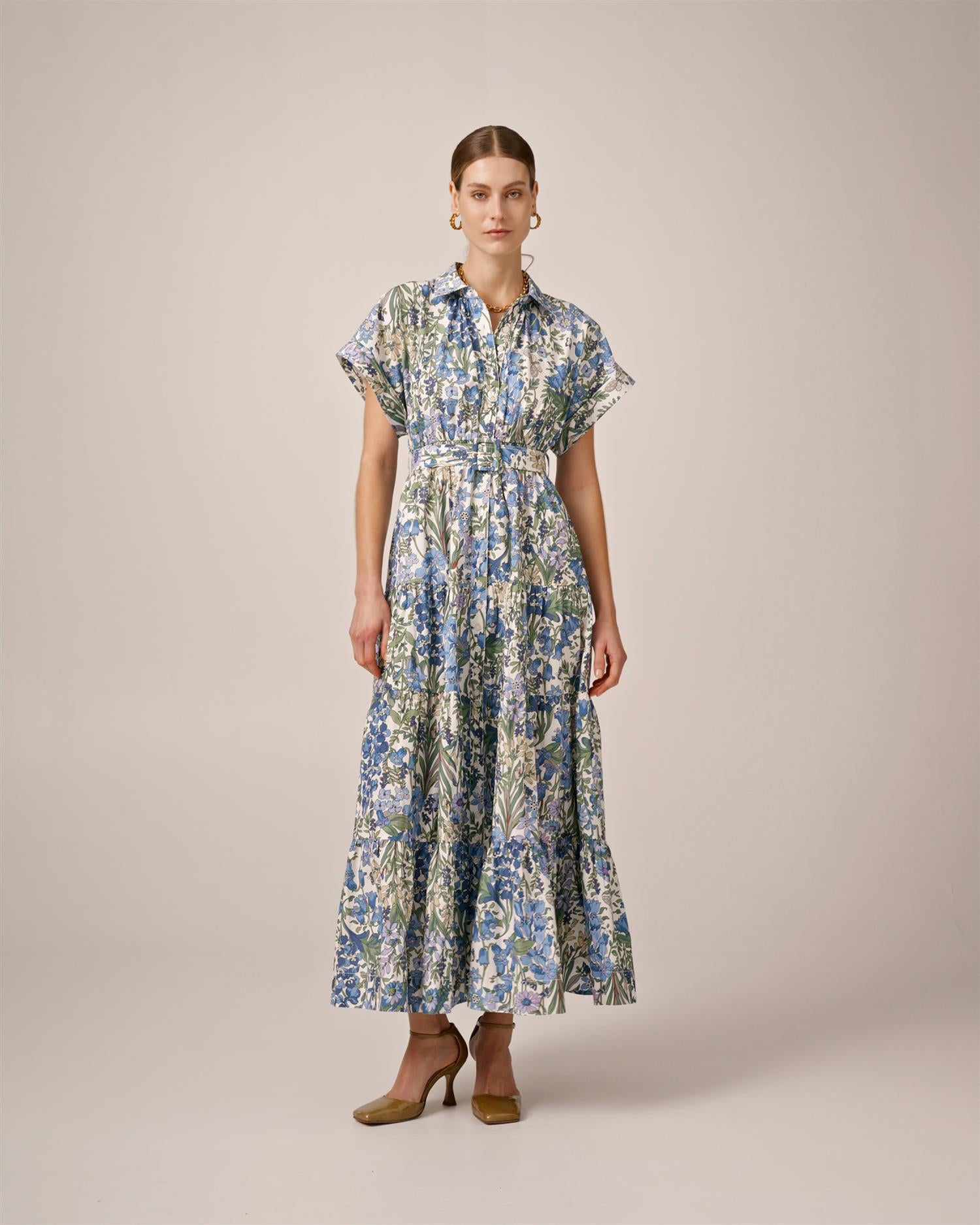 Poplin Shirt Dress PF25 Delightful Garden