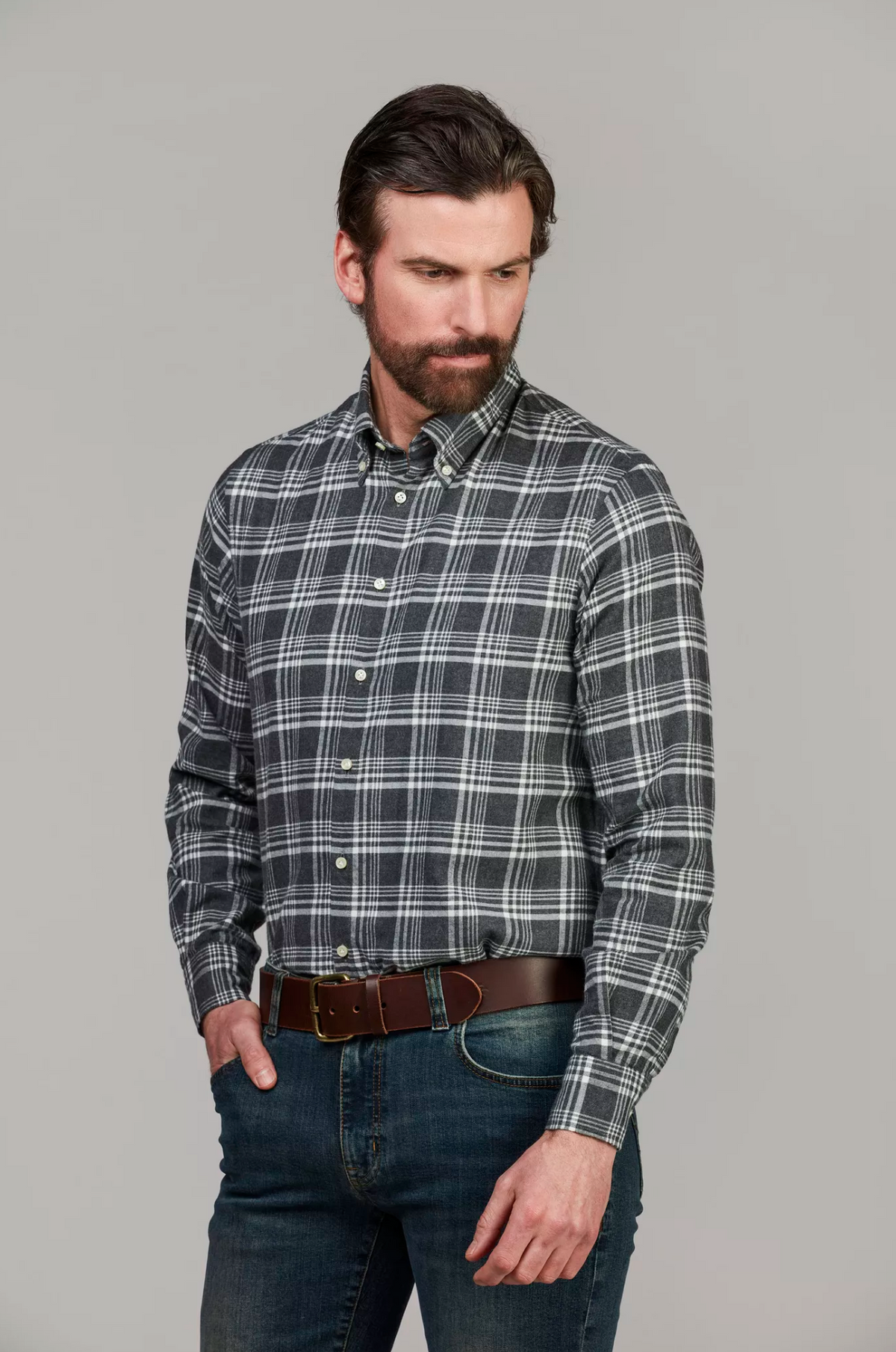 Sam Check Flanel Shirt Grey
