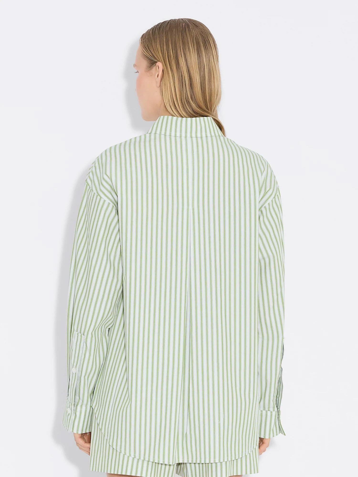 Loose Stripe Shirt Green Stripe