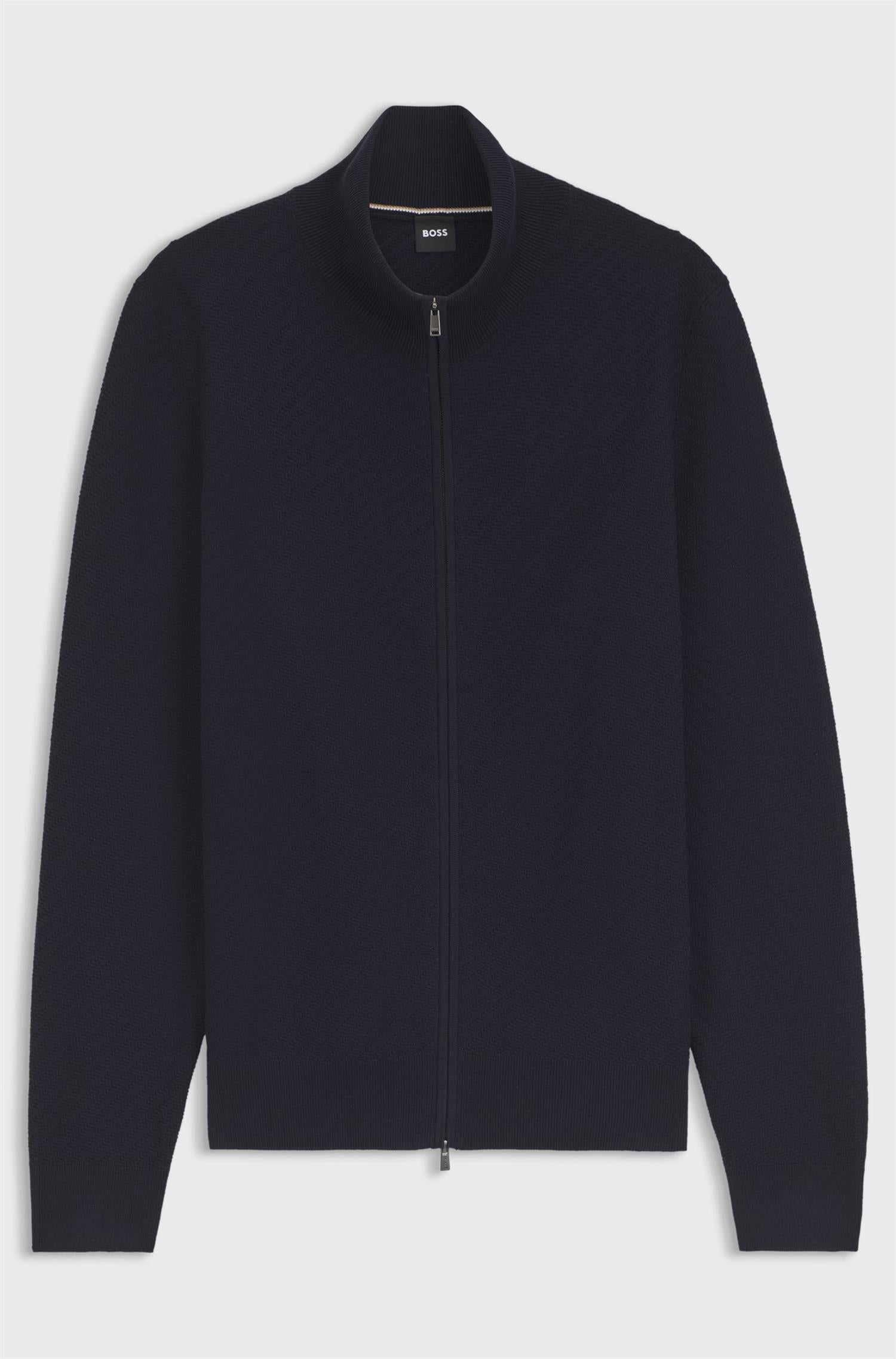 Loretti Cotton Cardigan With Diagonal Structure