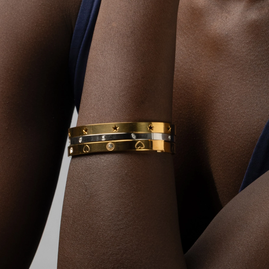 LEIA-STAR BANGLE BRACELET STAINLESS STEEL - Silver