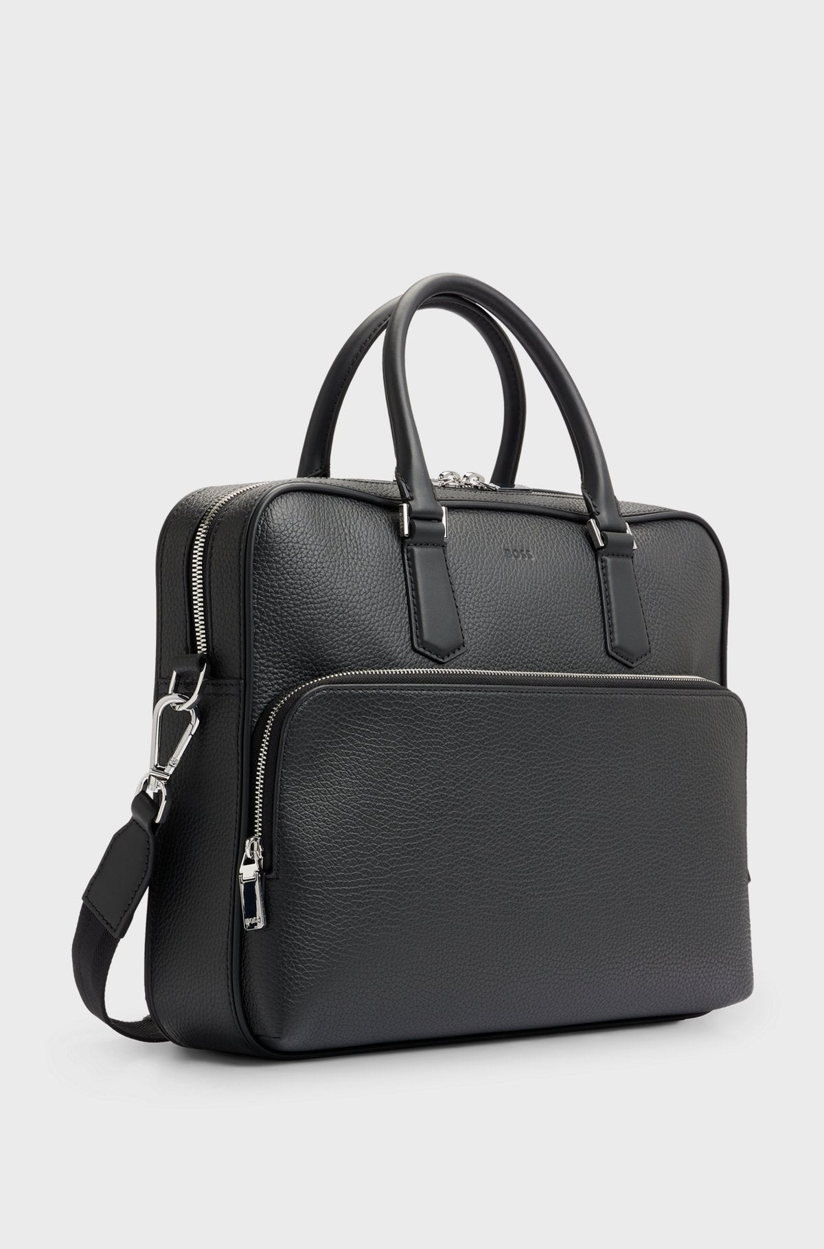 Document case in Italian leather with embossed logo