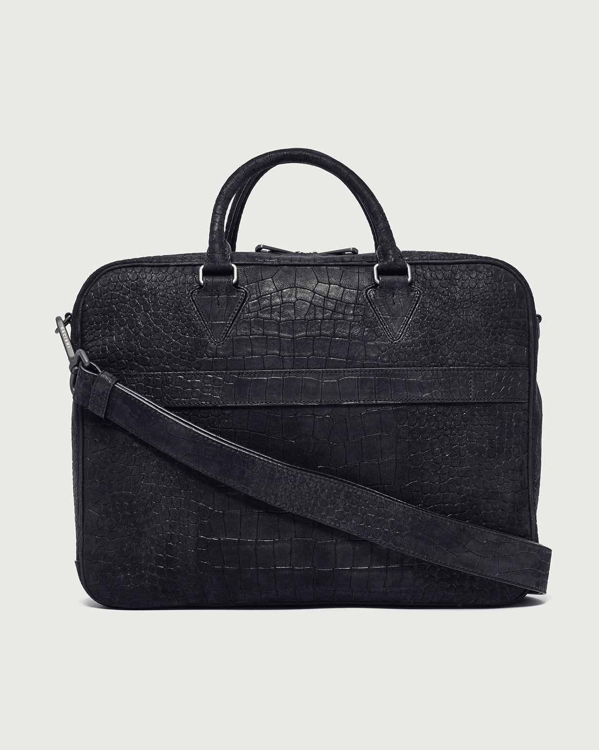 Cocco Nabuk slim nubuck leather business bag Black