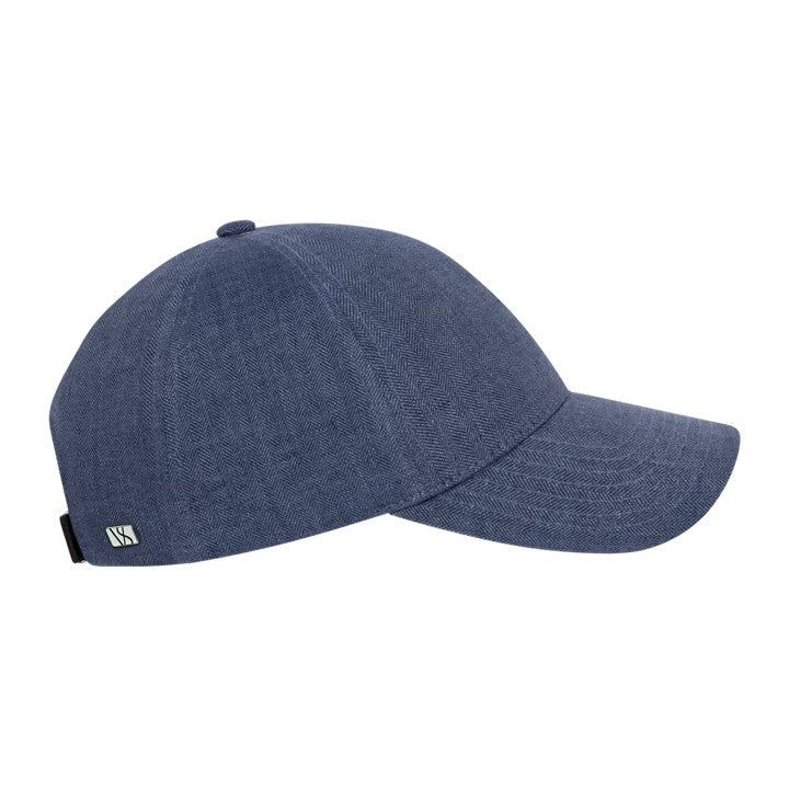Legacy Structured Linen Herringbone Blue