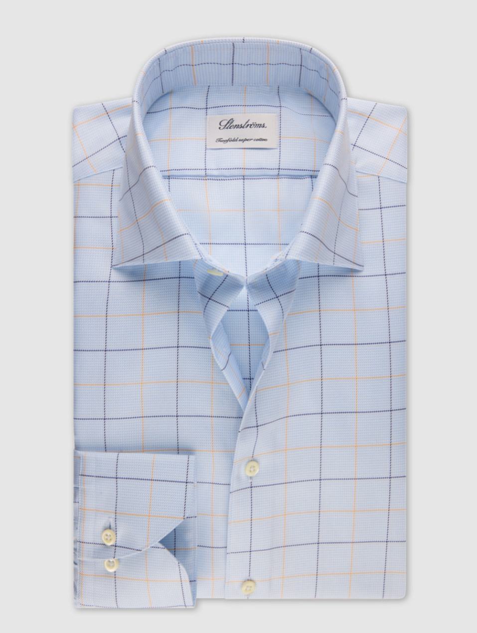 Checked Twill Fitted Body Shirt