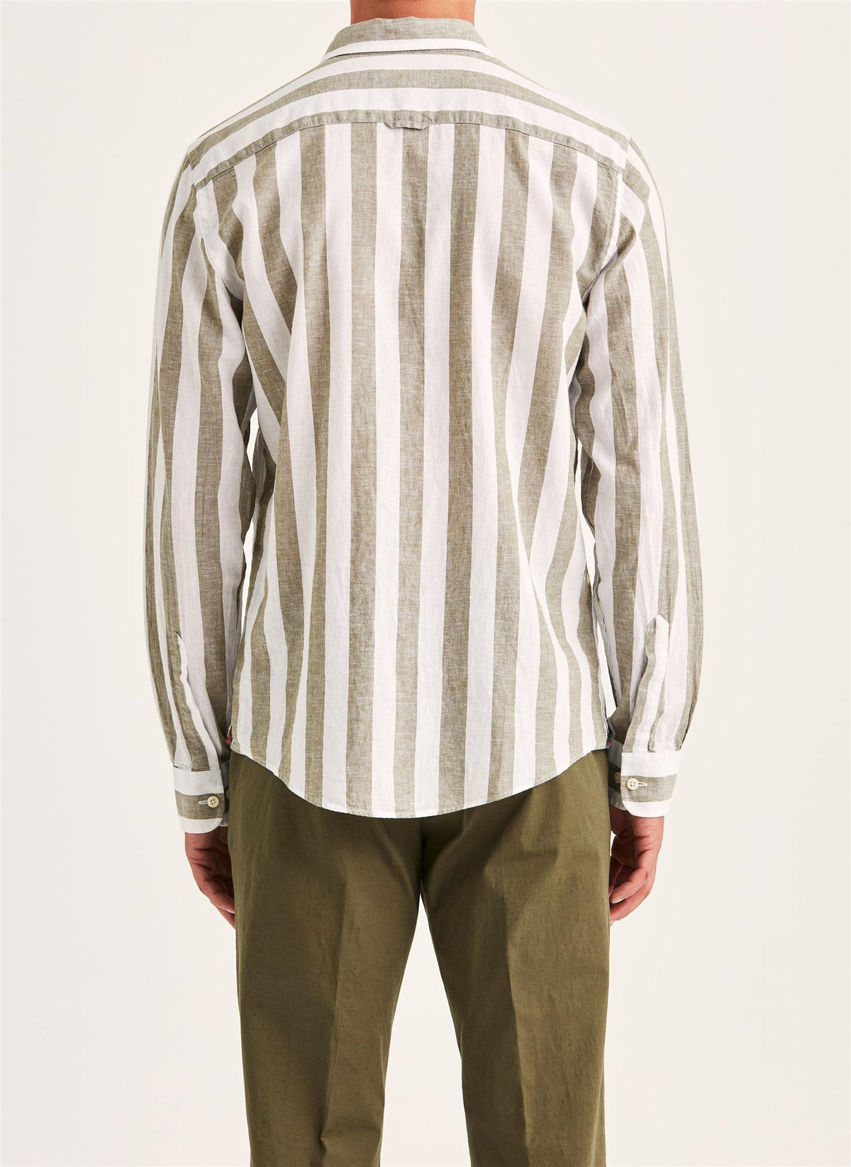 Douglas linen mix stripe classic Olive