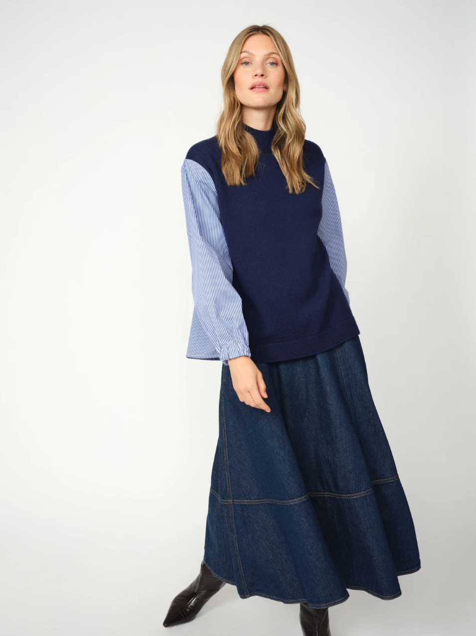 MMCynthia A-skirt Dark Blue Denim