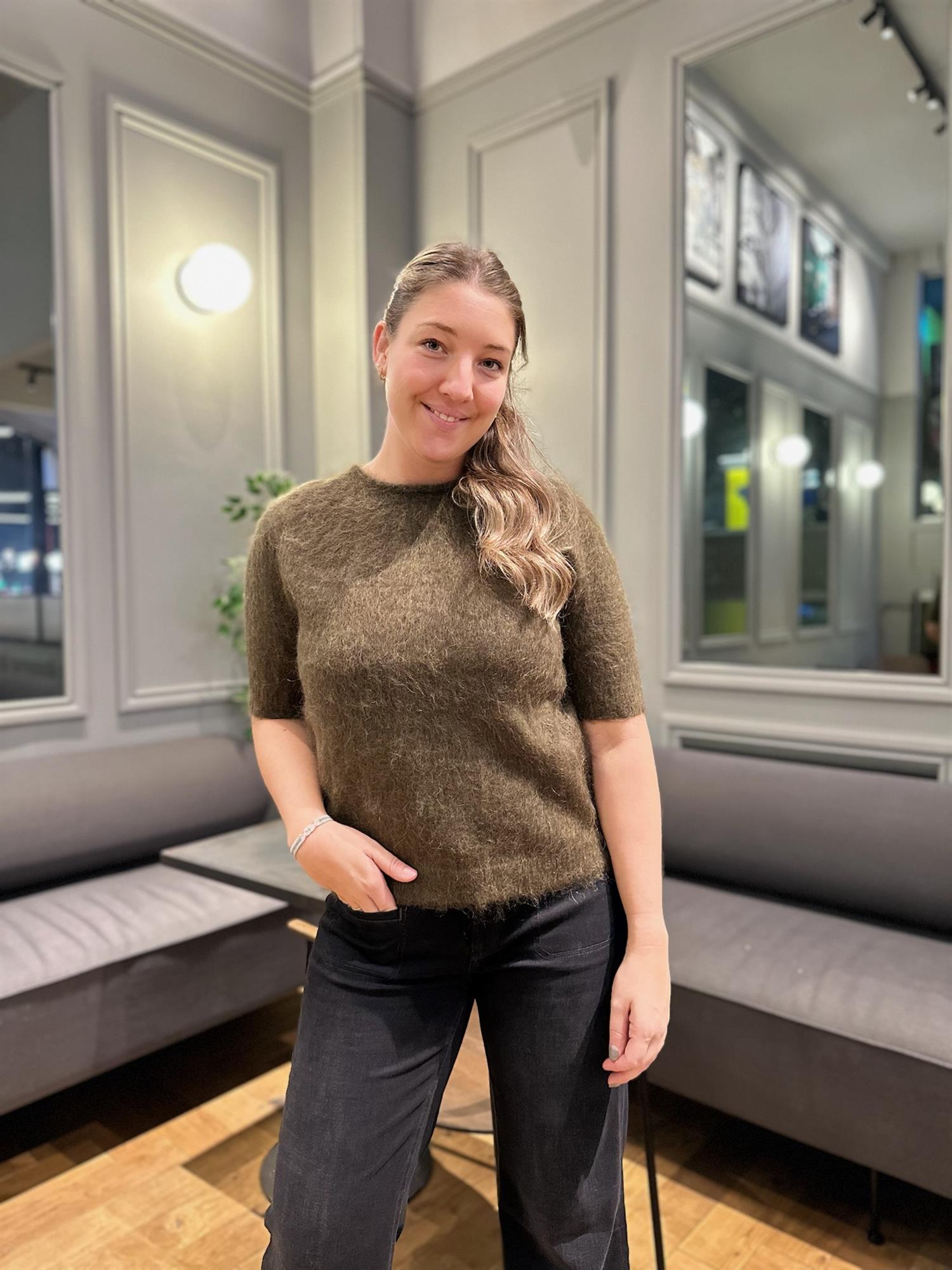 Sally Mohair Top Army