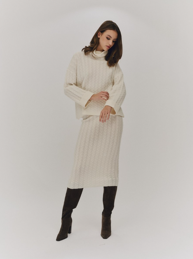 Valencia Merino Skirt Creme