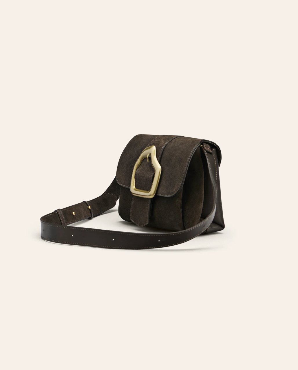 Nami Mini Umber Suede Crossbody Bag