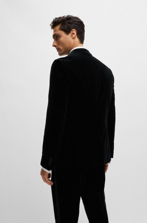 SLIM FIT TUXEDO JACKET IN PURE COTTON VELVET