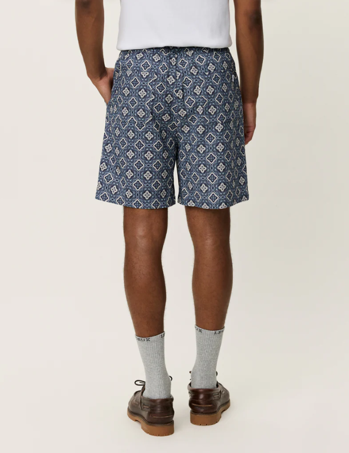 Harry Arabesque AOP Shorts Blue Fog