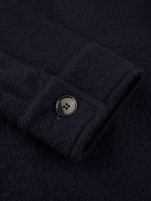 Overshirt Knitted Felted Wool Navy