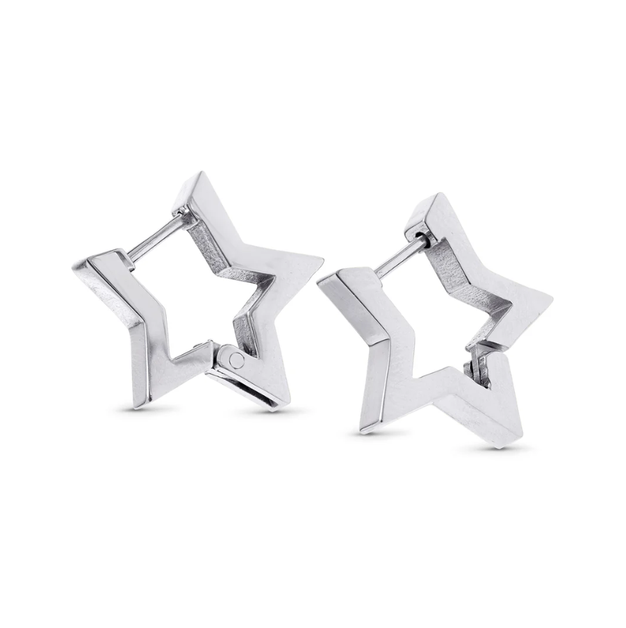 Vilda - Star Hoop Earrings stainless steel silver
