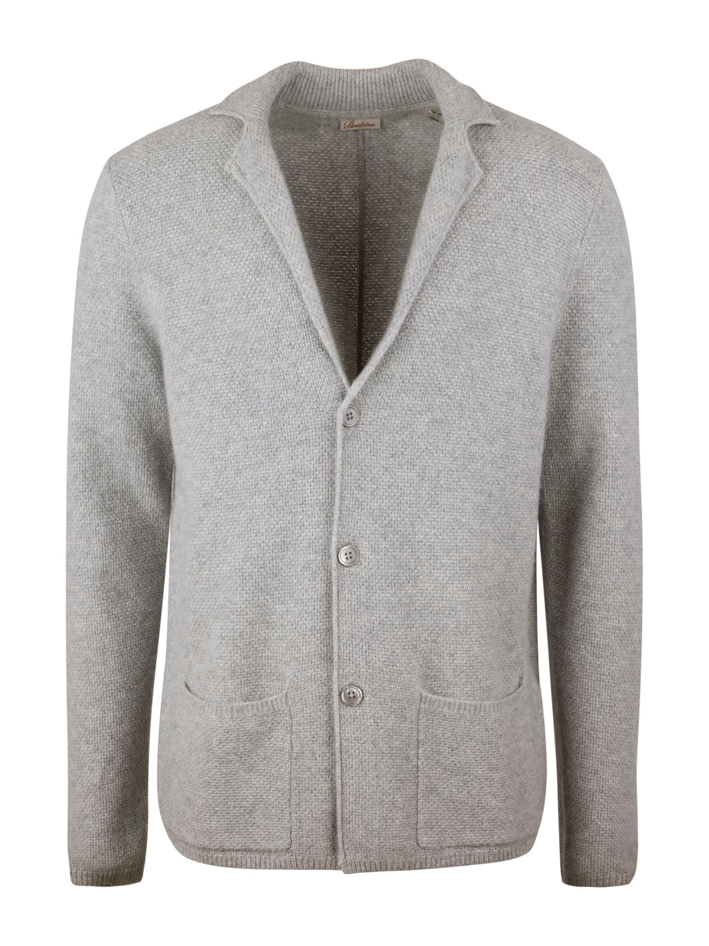 Cardigan Knitted Texture Yak / Merino Wool Grey